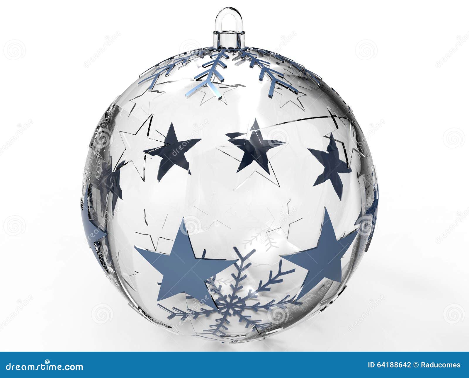 3D rendered illustration of a transparent Christmas globe the globe is isolated on a white background with soft shadows