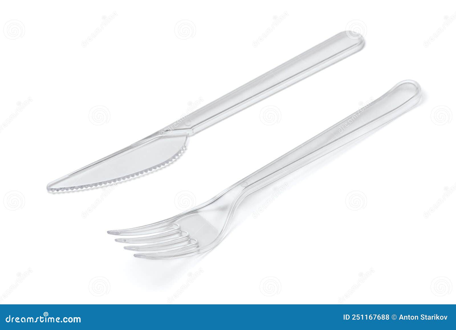 Transparent Disposable Plastic Fork and Knife Stock Photo Image of