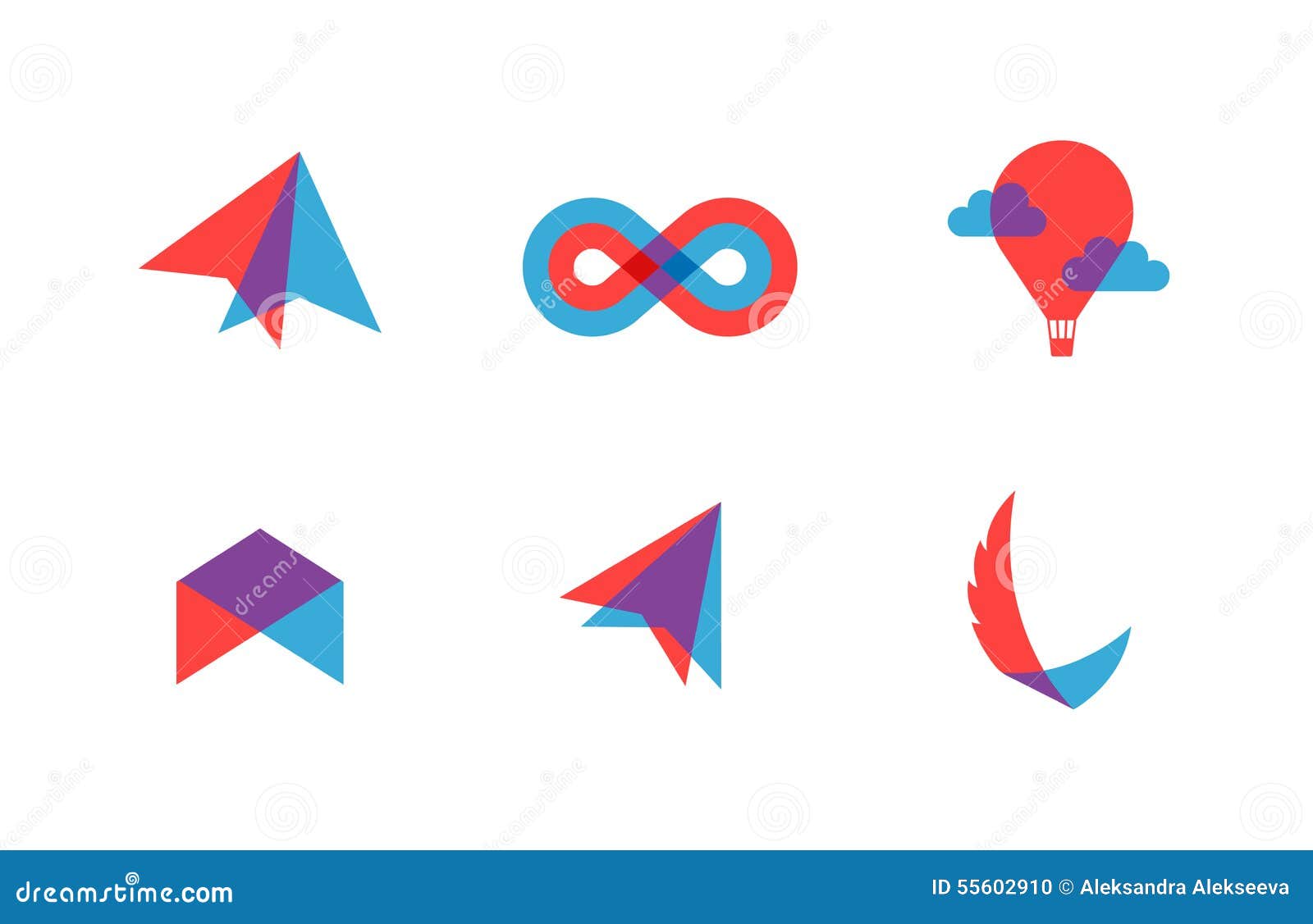 Transparent Flat Vector Symbols for Branding Stock Vector