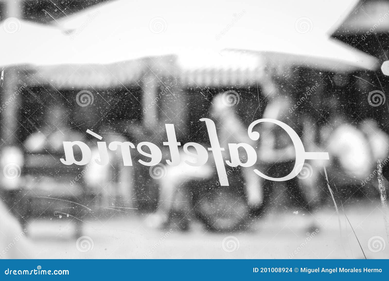 transparent glass window of a cafe