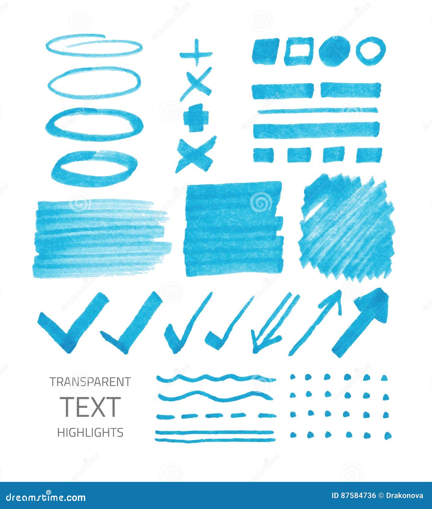 Transparent Highlighter Marks Stock Vector Illustration of arrows