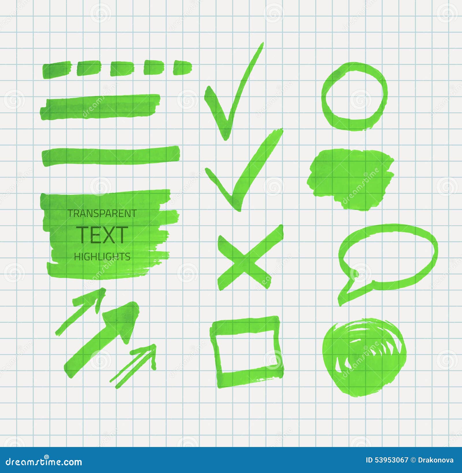 Transparent Highlighter Marks Stock Vector Illustration of dashed