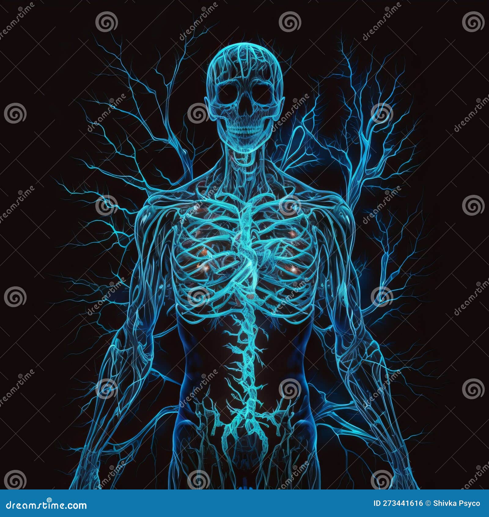 Transparent human body unreal engine generative ai stock illustration