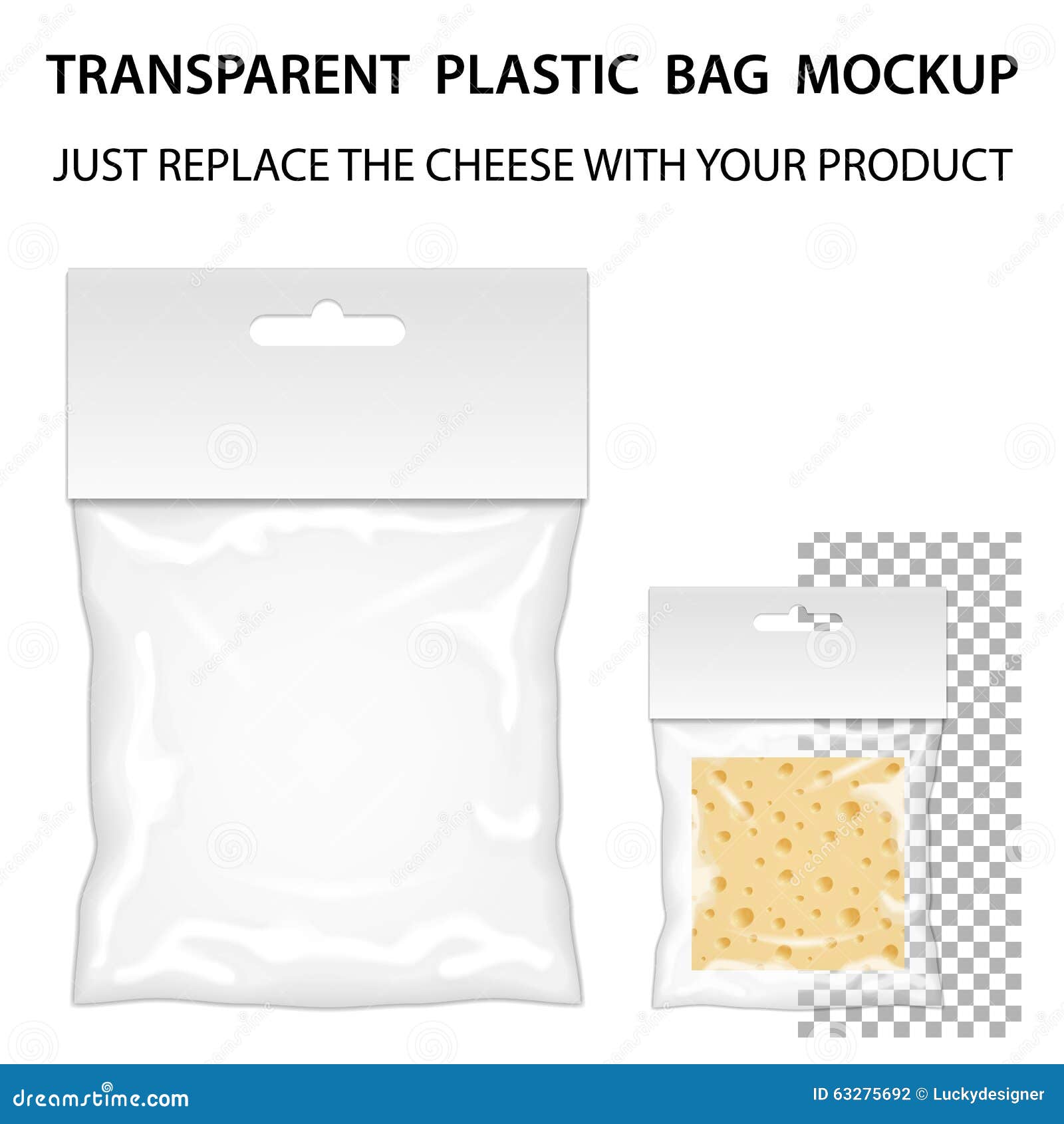 Download Transparent Plastic Bag Mockup Ready For Your Design Blank Pack Stock Vector Illustration Of Polypropylene Hang 63275692