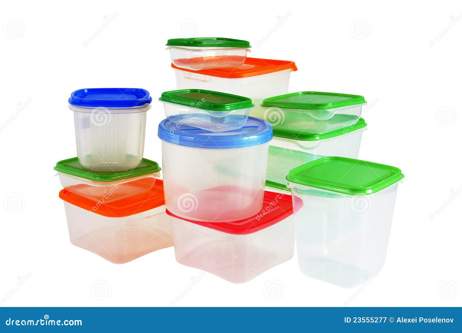 Transparent Plastic Boxes for Storage of Products Stock Image