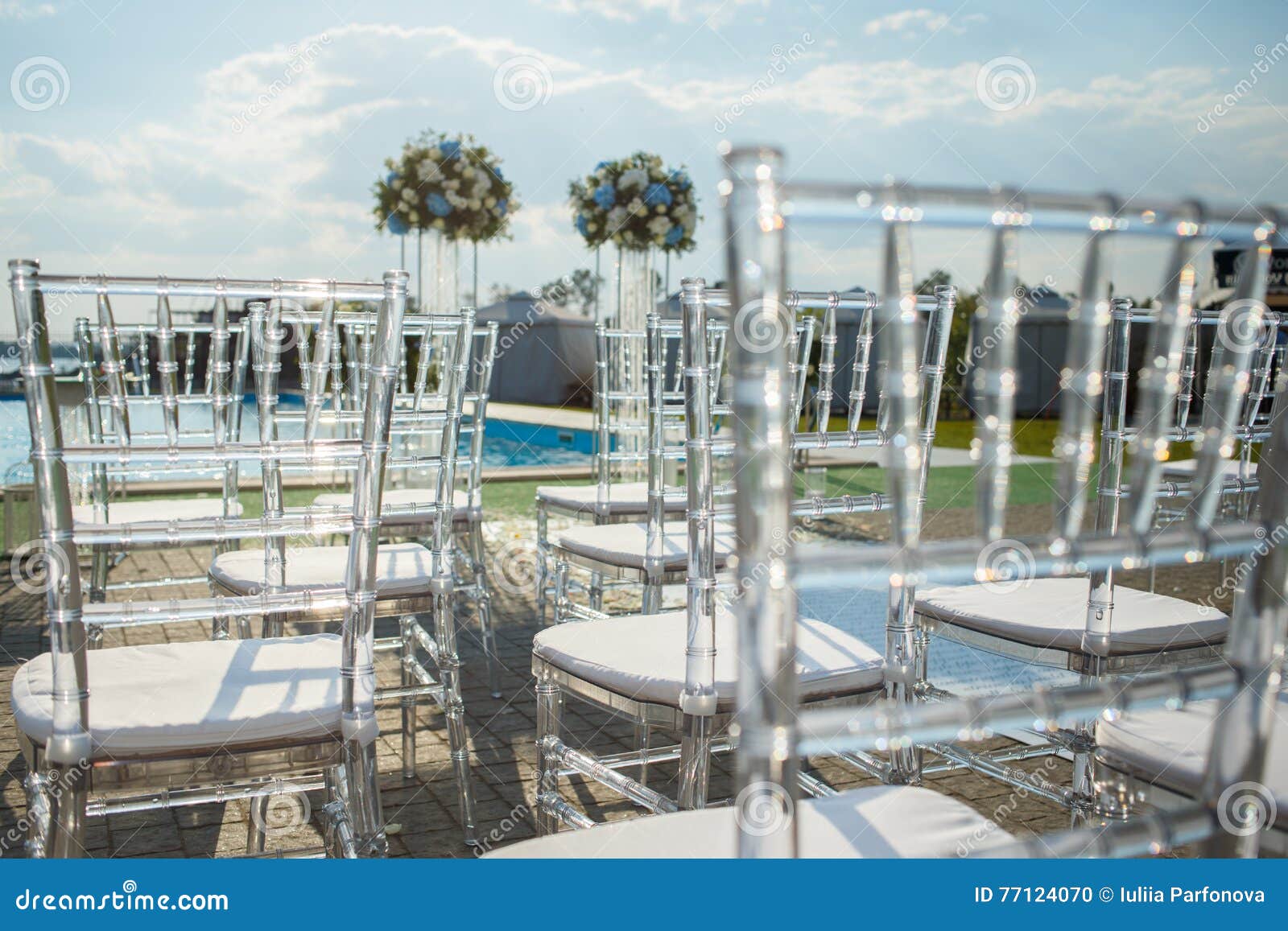 Transparent Plastic Chairs for Wedding Guests Stock Photo Image of
