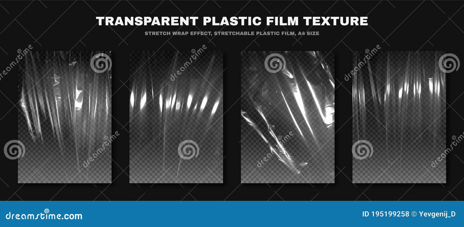 Transparent Plastic Film Texture, Stretchable Polyethylene Film, A4