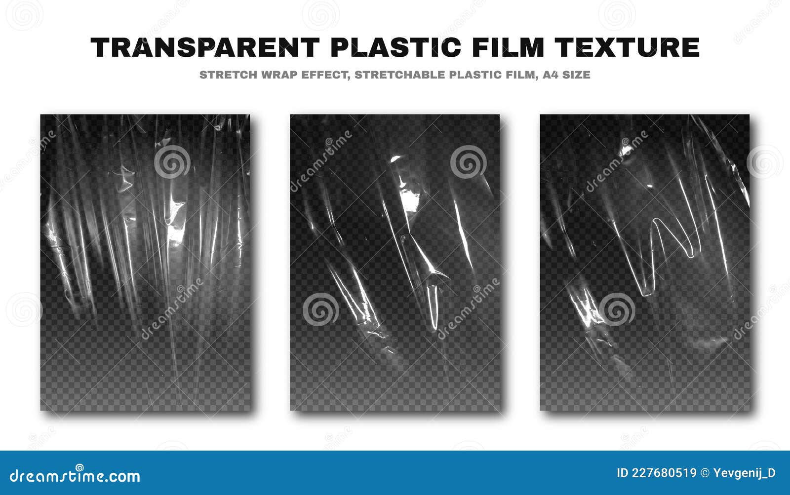 Transparent Plastic Film Texture, Stretchable Polyethylene Film, A4