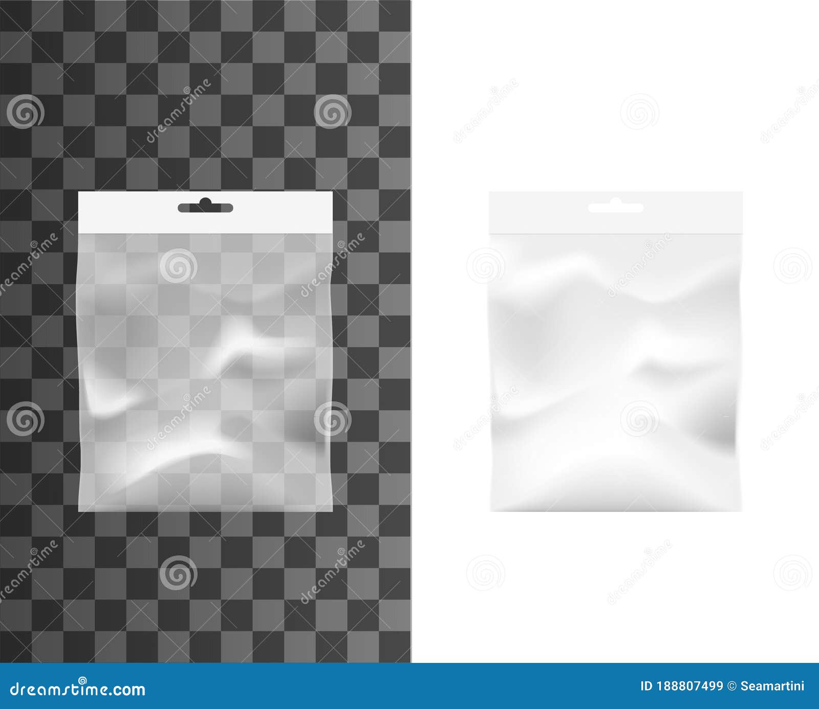 Download Transparent Pocket, Plastic Bag Isolated Mockup Stock Vector - Illustration of sachet ...
