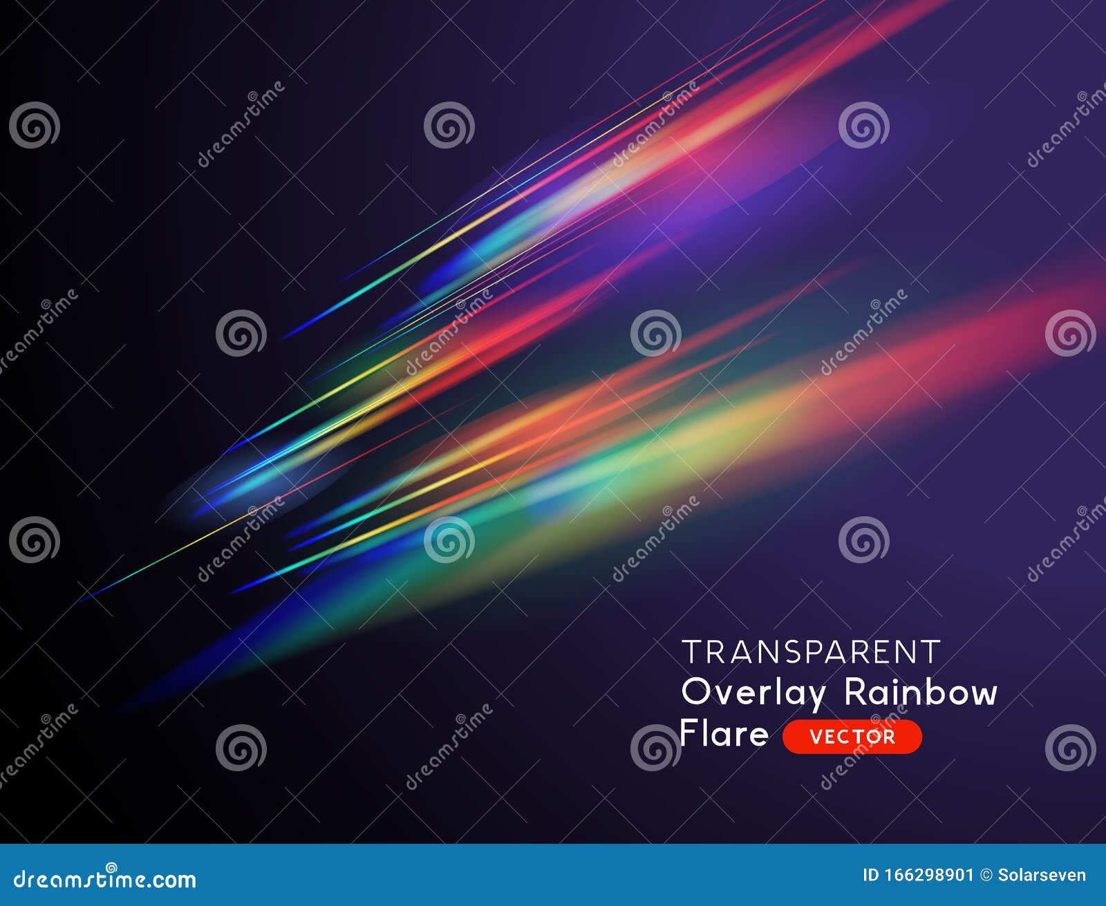 transparent rainbow light streak effects