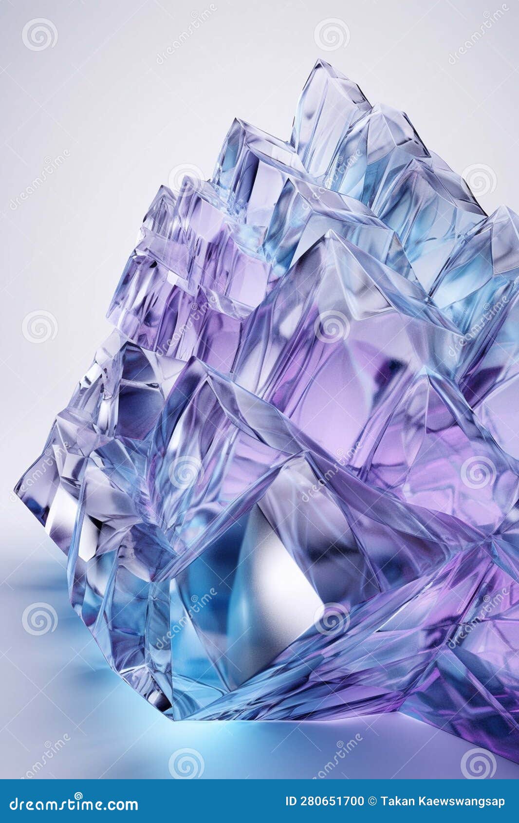 Transparent, Rippled Ice, Light Tones, Grey-blue-purple Ice, White