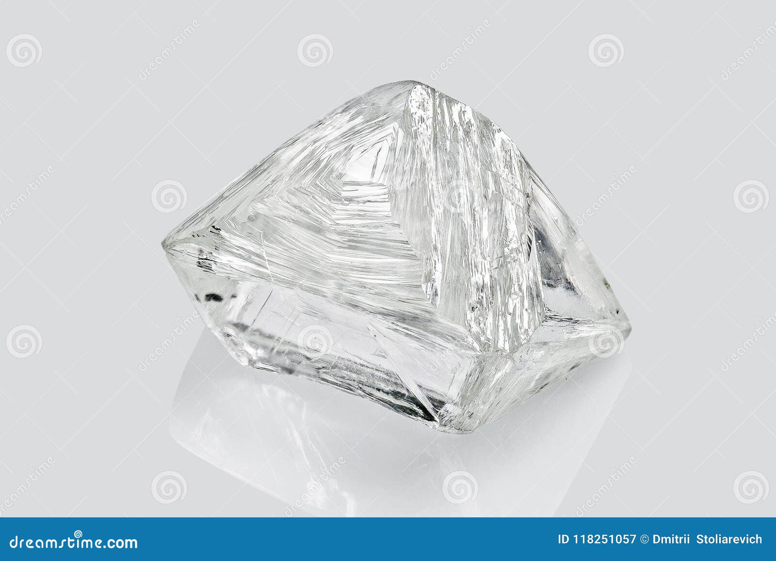 Large Rough Diamond Stone Isolated White Background Stock Photo by