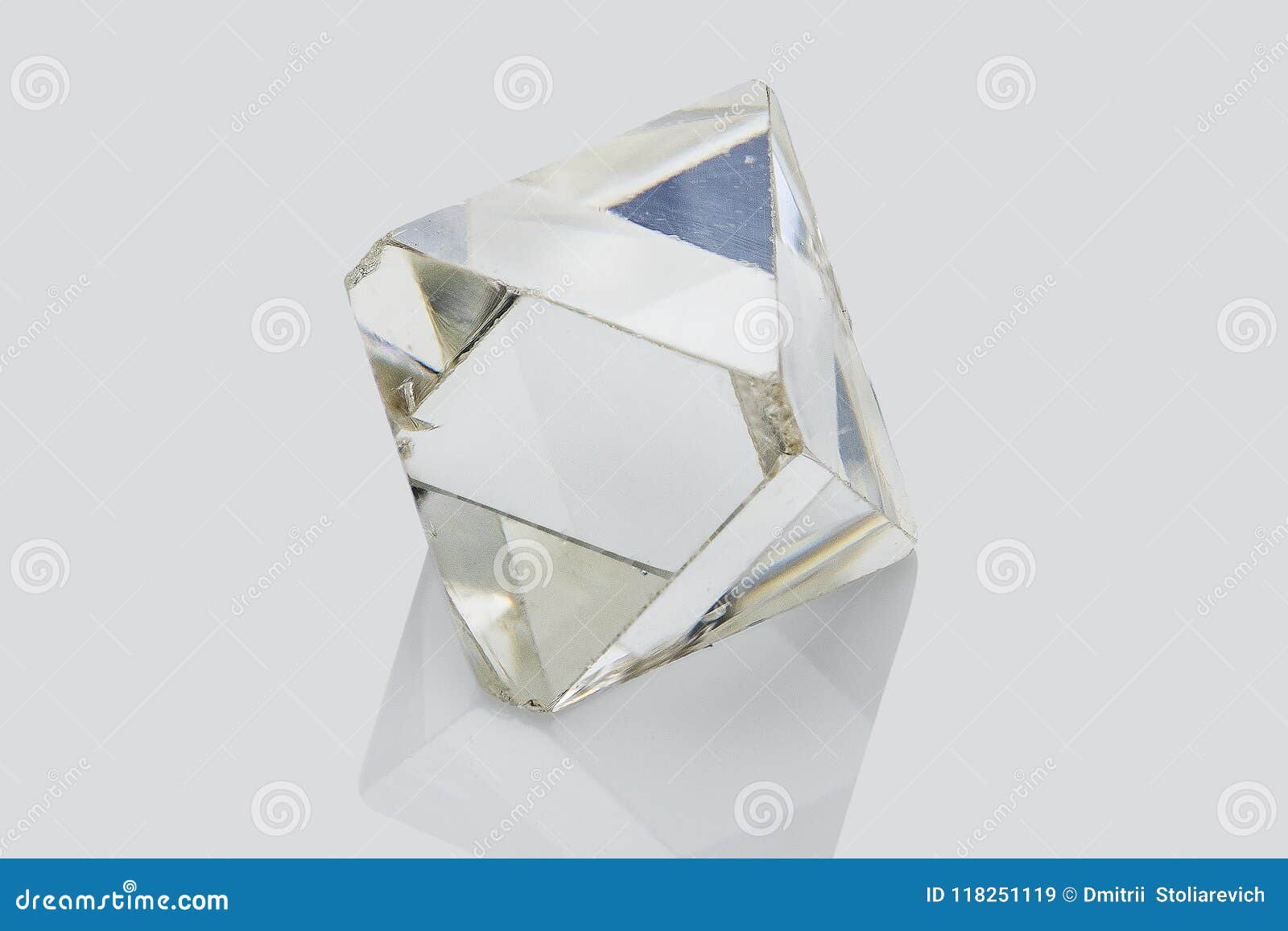 transparent rough diamond  on white background