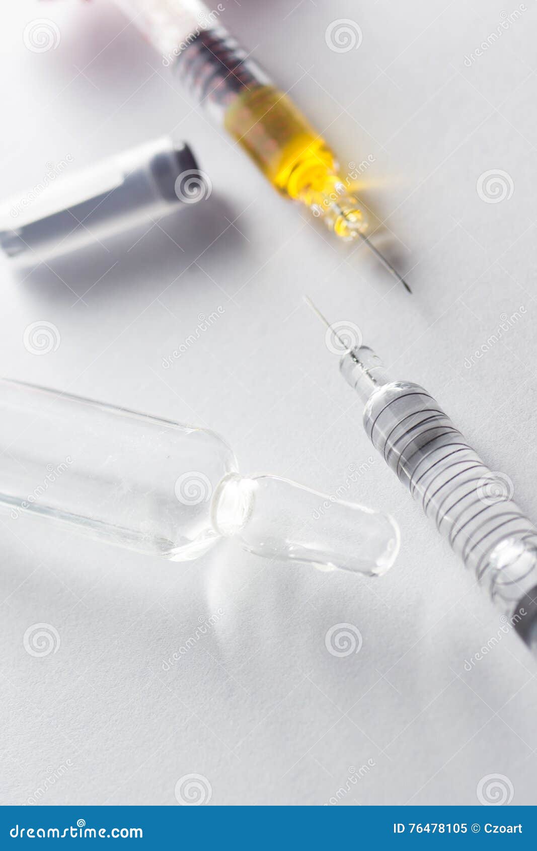 Transparent Syringe for Treatment and Pharmacy Industry. Stock Image