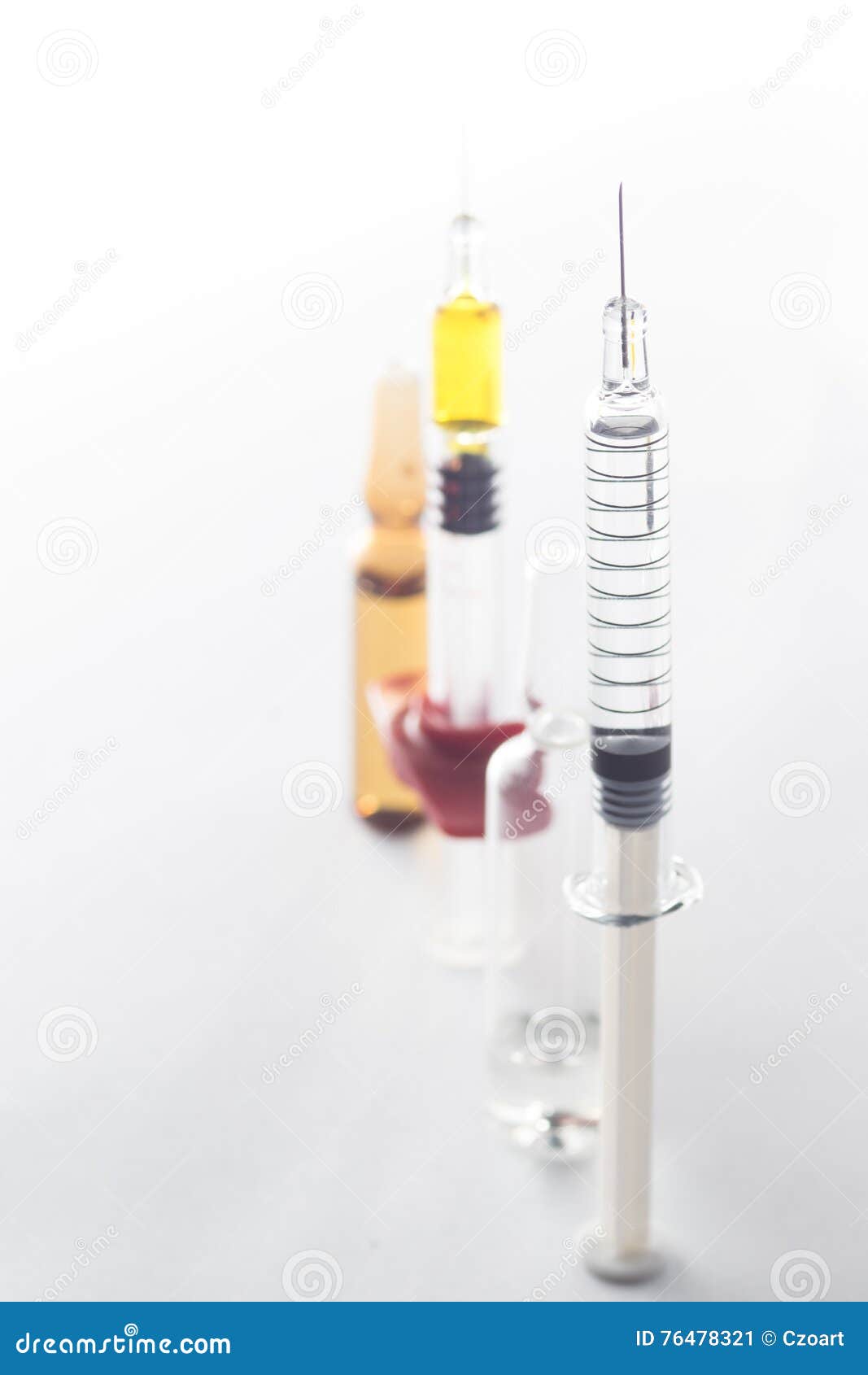 Transparent Syringe for Treatment and Pharmacy Industry. Stock Image