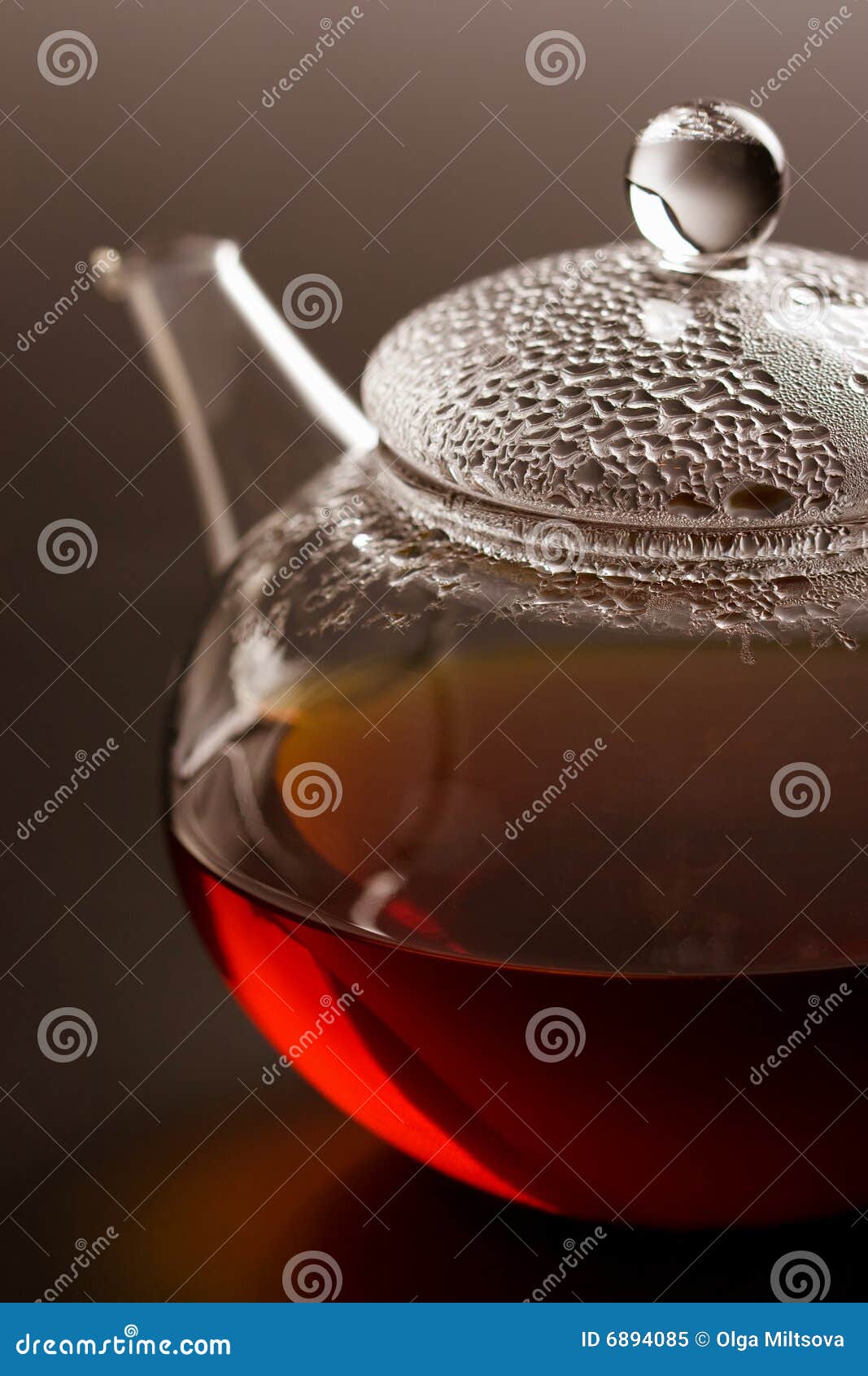 Transparent Teapot with Black Tea Stock Image Image of reflexion