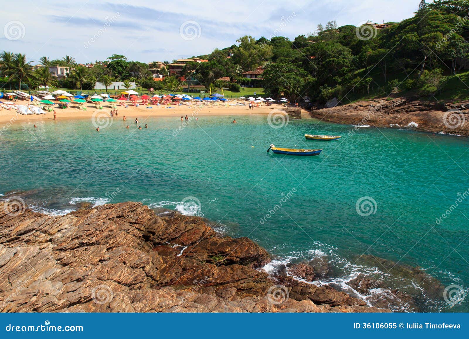 transparent water of beach ferradurinha in bÃÂºzios, brazil