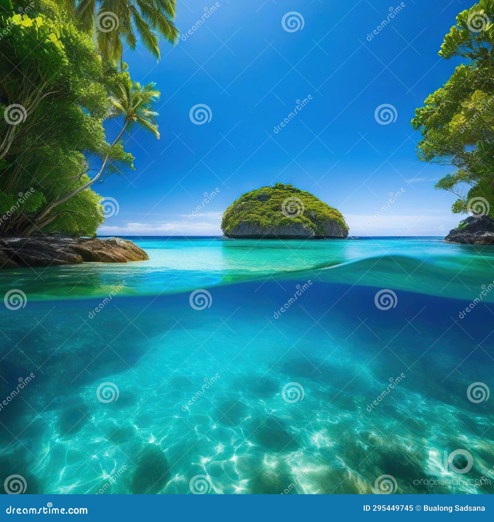 transparÃÂªncia da ÃÂ¡gua do mar em uma paisagem paradisÃÂ­aca criado por ia