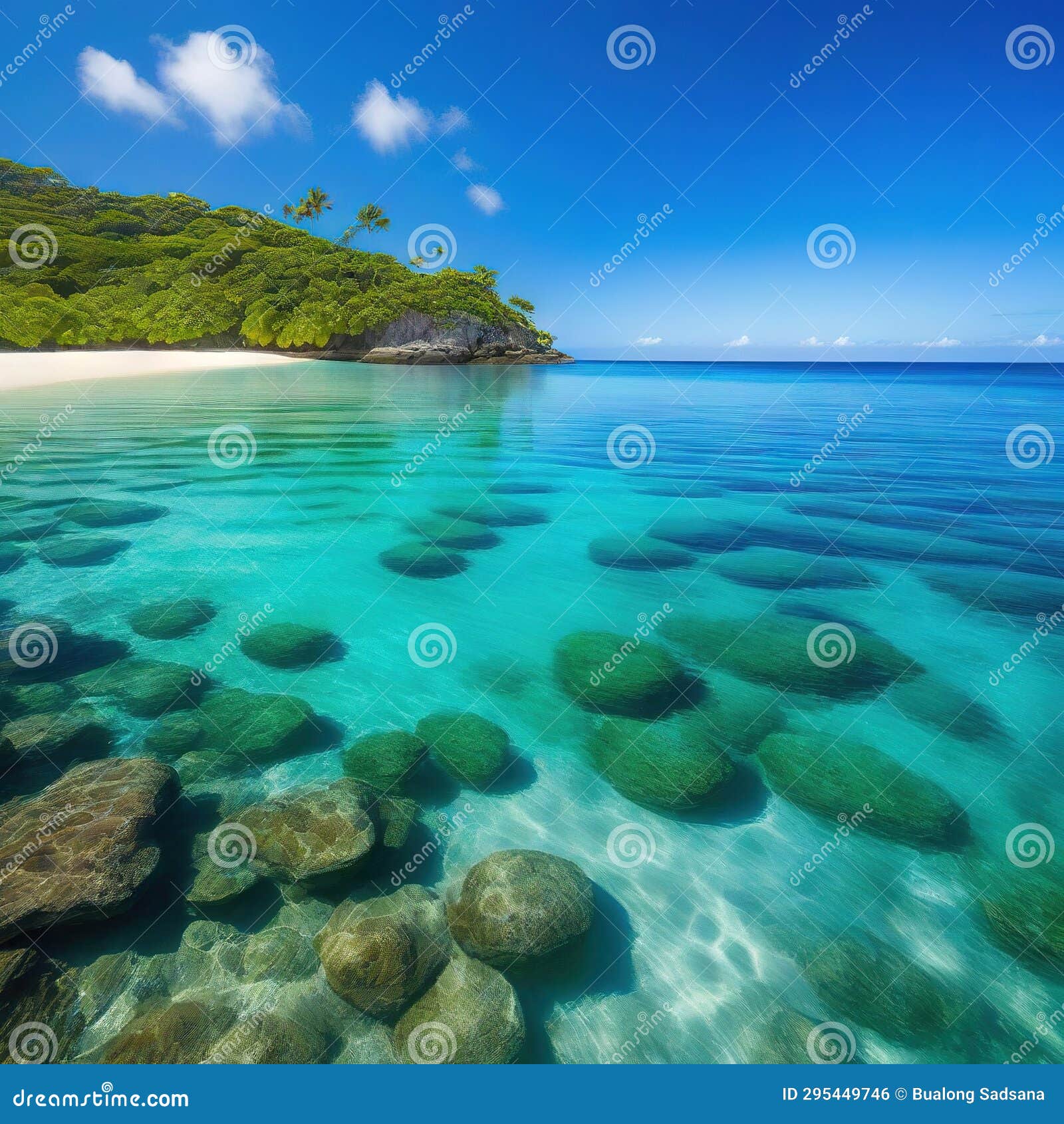 transparÃÂªncia da ÃÂ¡gua do mar em uma paisagem paradisÃÂ­aca criado por ia