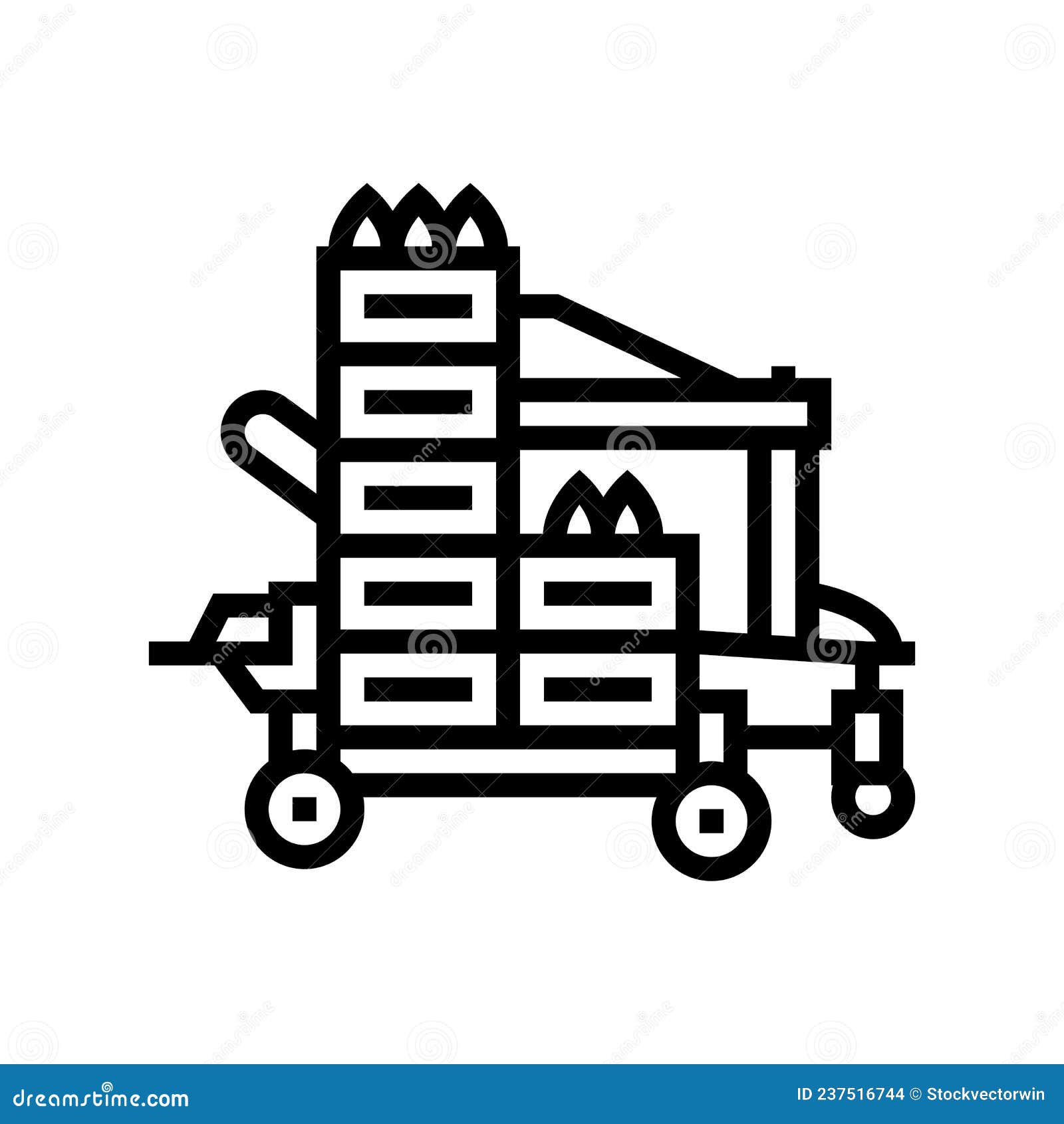 transplanter farm equipment line icon  