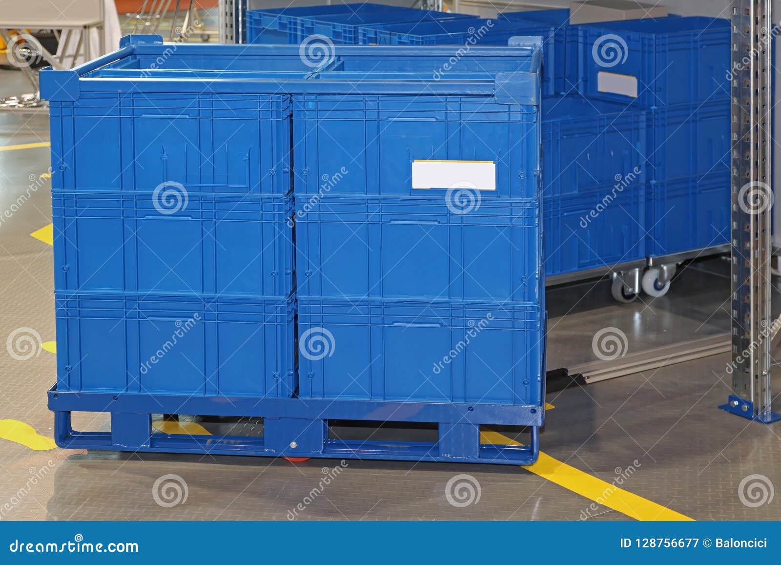 Blue Plastic Transport Boxes Stock Image Image of transportation, transport 128756677
