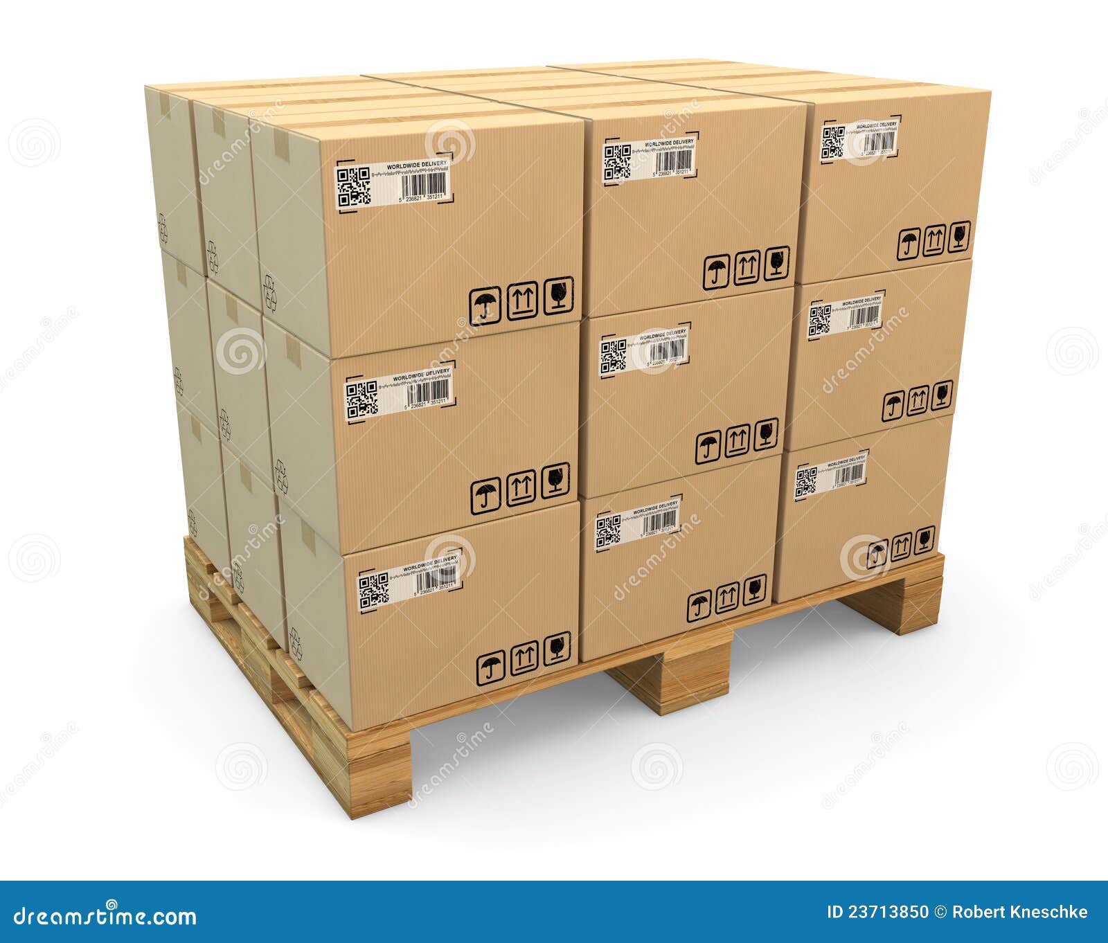Transport Boxes on Freight Pallet Stock Illustration Illustration of