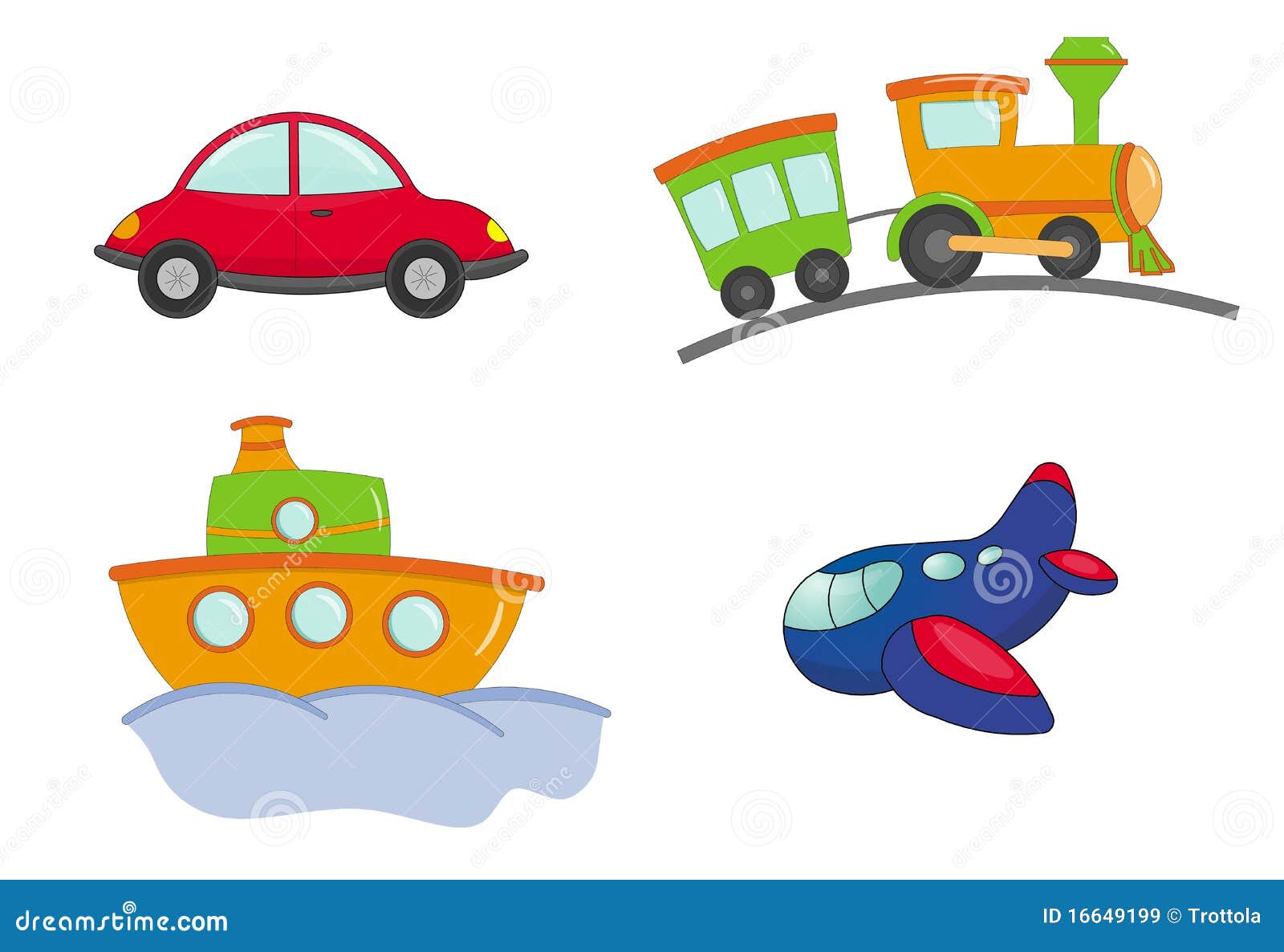 Transport cartoon style stock illustration. Illustration of isolated -  16649199