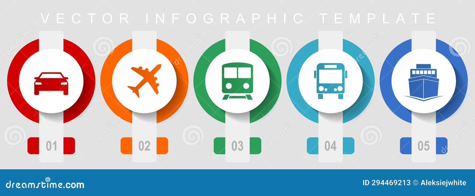 transport flat  icon set, miscellaneous icons such as car, plane, train, bus and ship,  infographic template, web