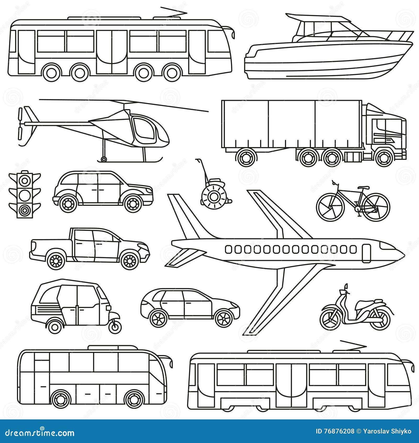 Transport line icons set stock vector. Illustration of pictogram - 76876208