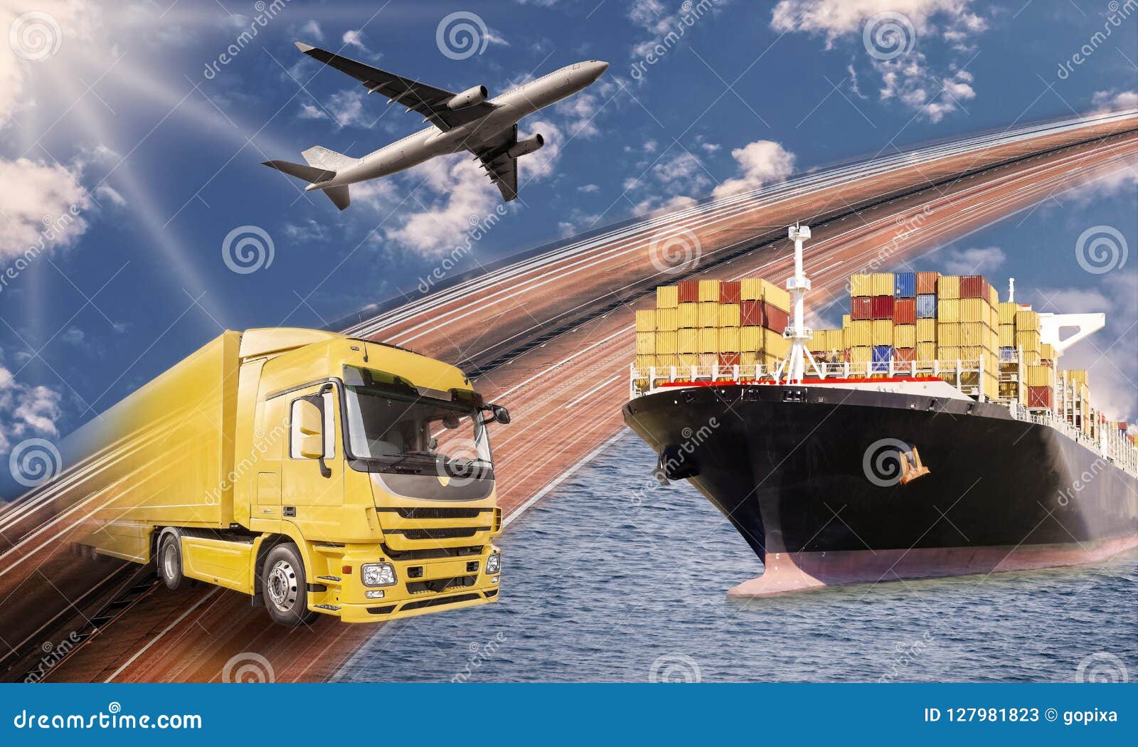 Transport by Truck, Ship and Plane Stock Image Image of delivery