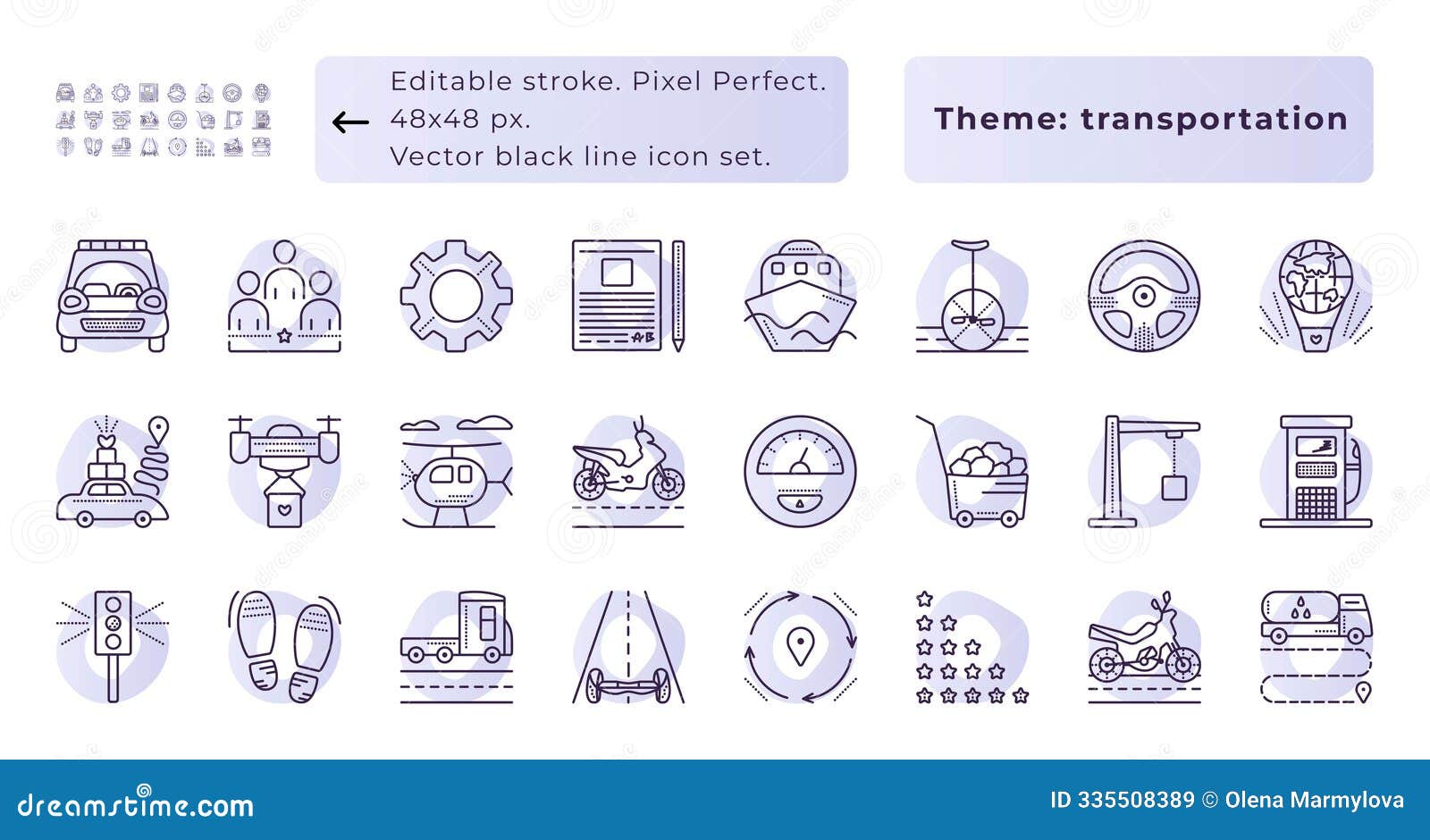 transport  icon set