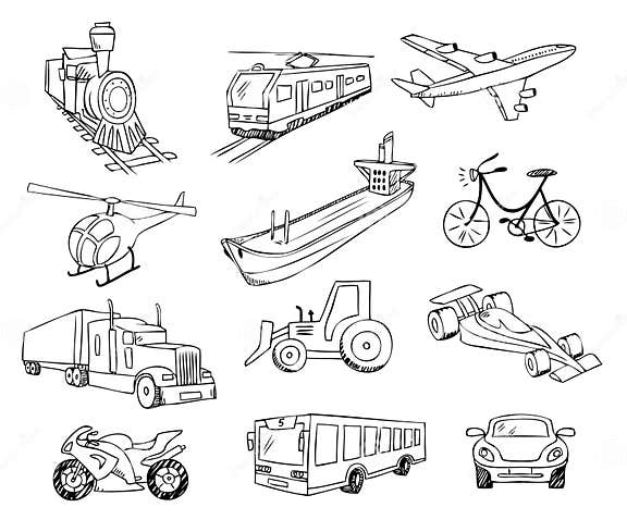 Transportation Around the World Set Stock Vector - Illustration of ...