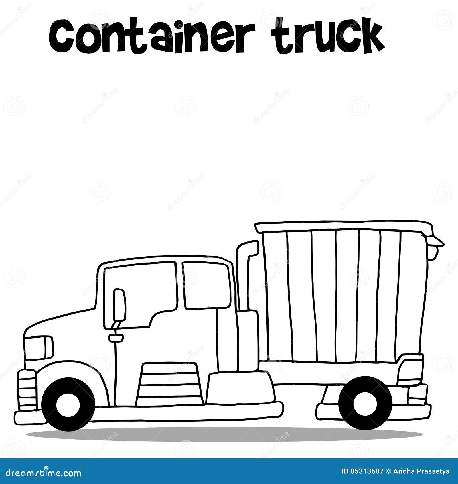 Transportation of Container Truck Cartoon Stock Vector - Illustration of  tank, side: 85313687