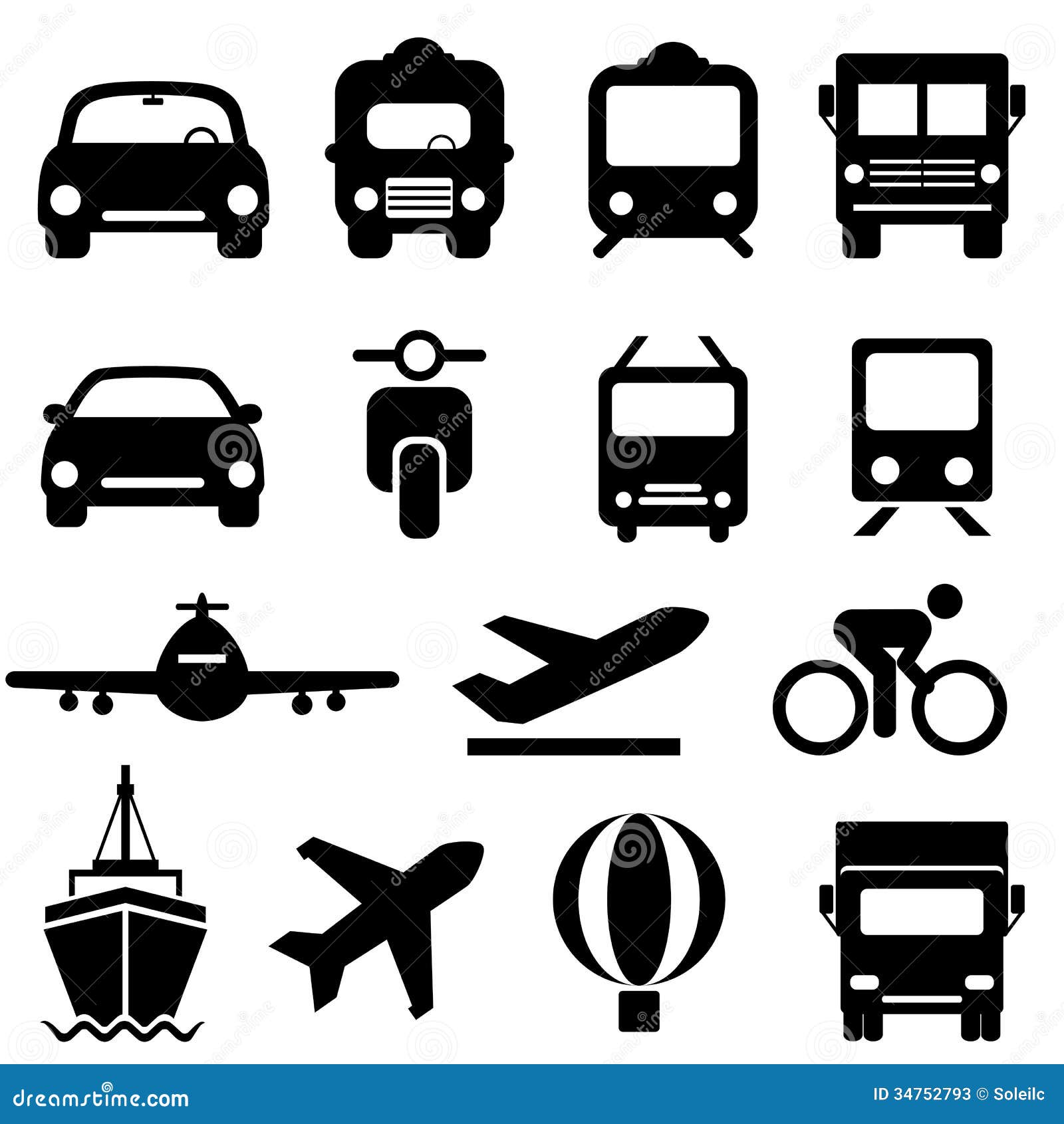 transportation icon set