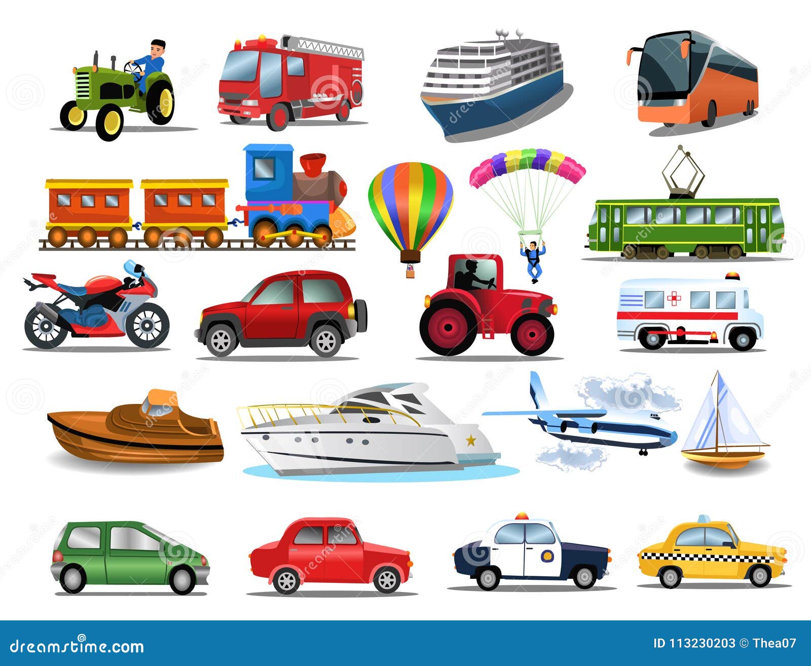 transportation icons collection  on a white background