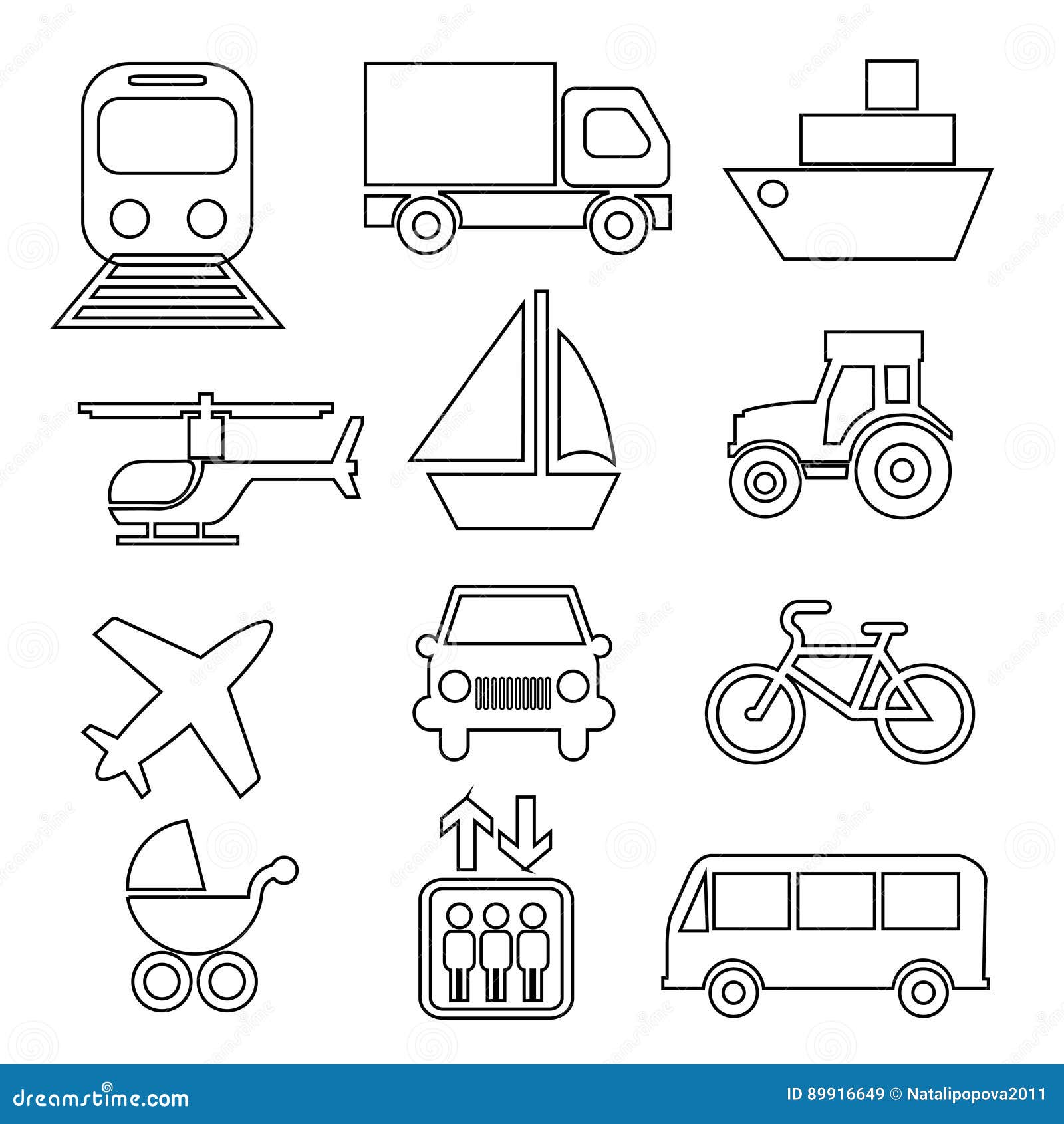 Transportation Icons Design Elements Stock Vector - Illustration of ...