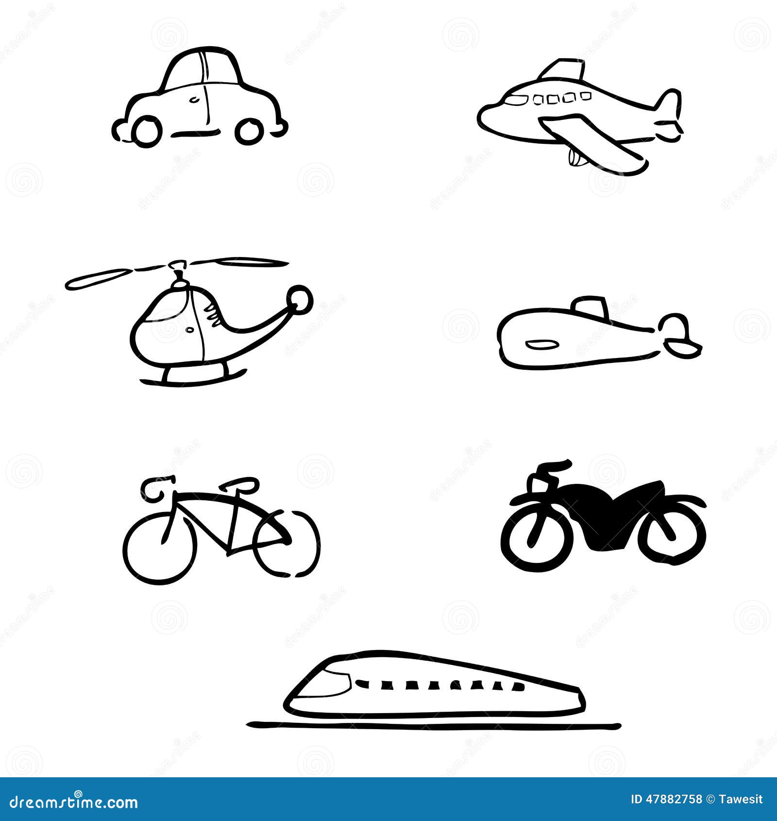 Transportation icons set stock vector. Illustration of icon - 47882758