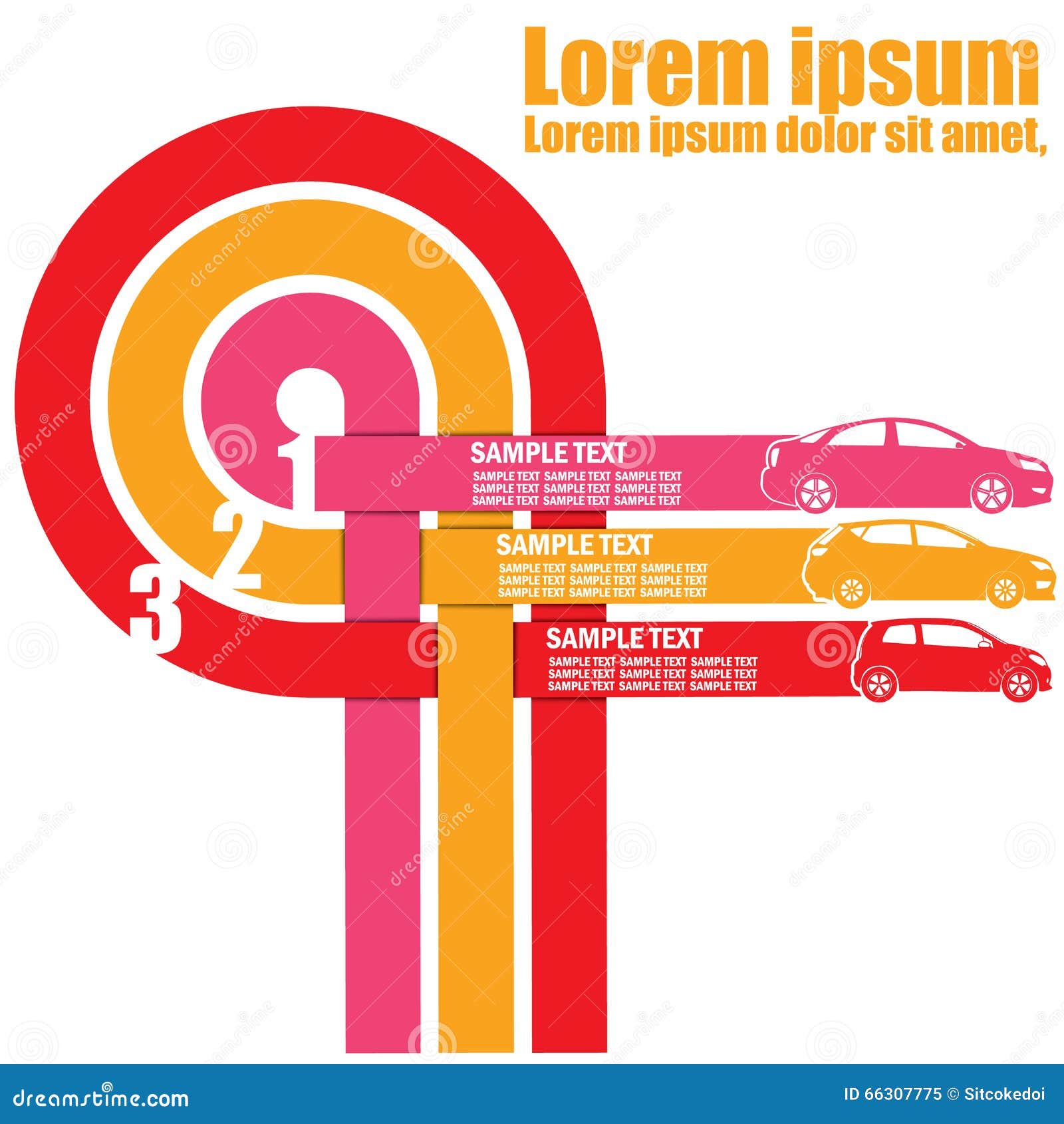 transportation info graphics and blank stripe