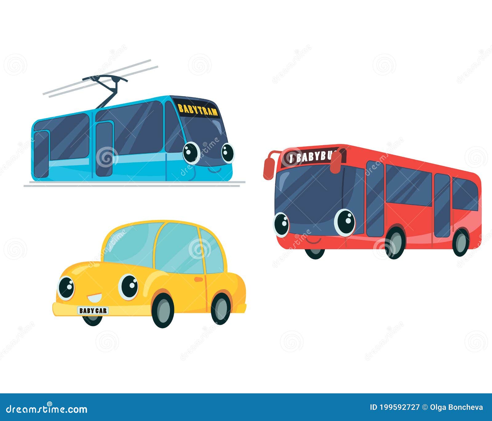 Transporte Público En Niños Al Estilo Infantil Ilustración del Vector -  Ilustración de camisa, divertido: 199592727