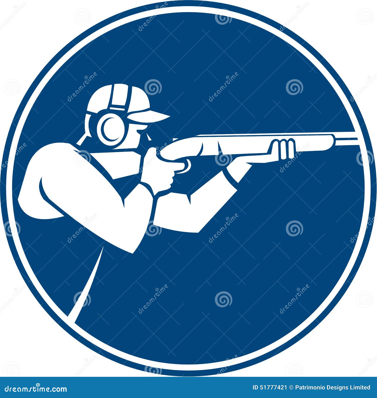trap shooting shotgun circle icon
