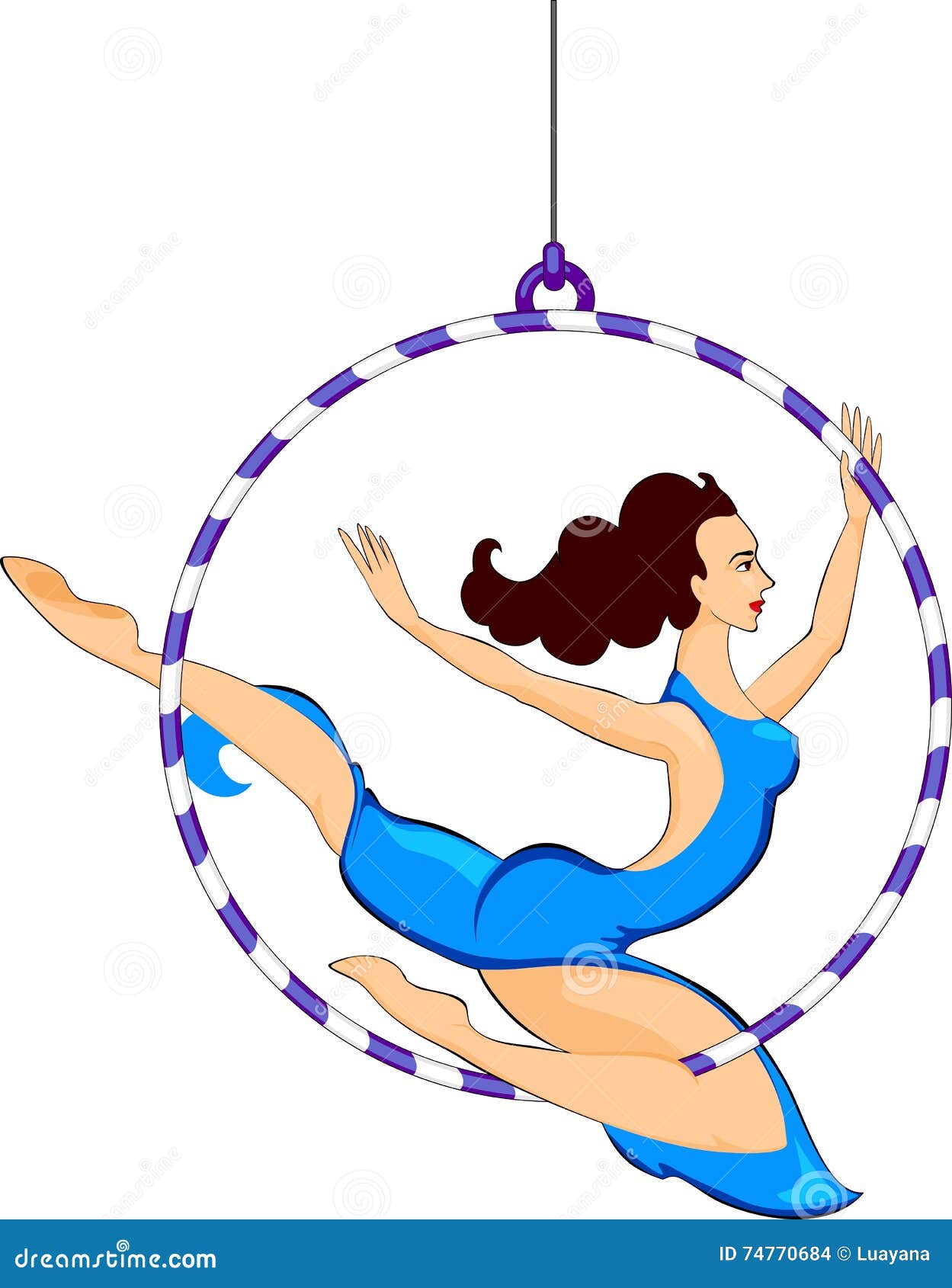 Trapeze Artist Vector Icon Isolated On White Background. Outline, Thin
