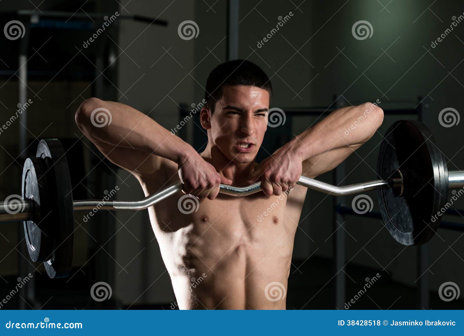 Trapezius Workout stock photo. Image of healthy, adult 38428518