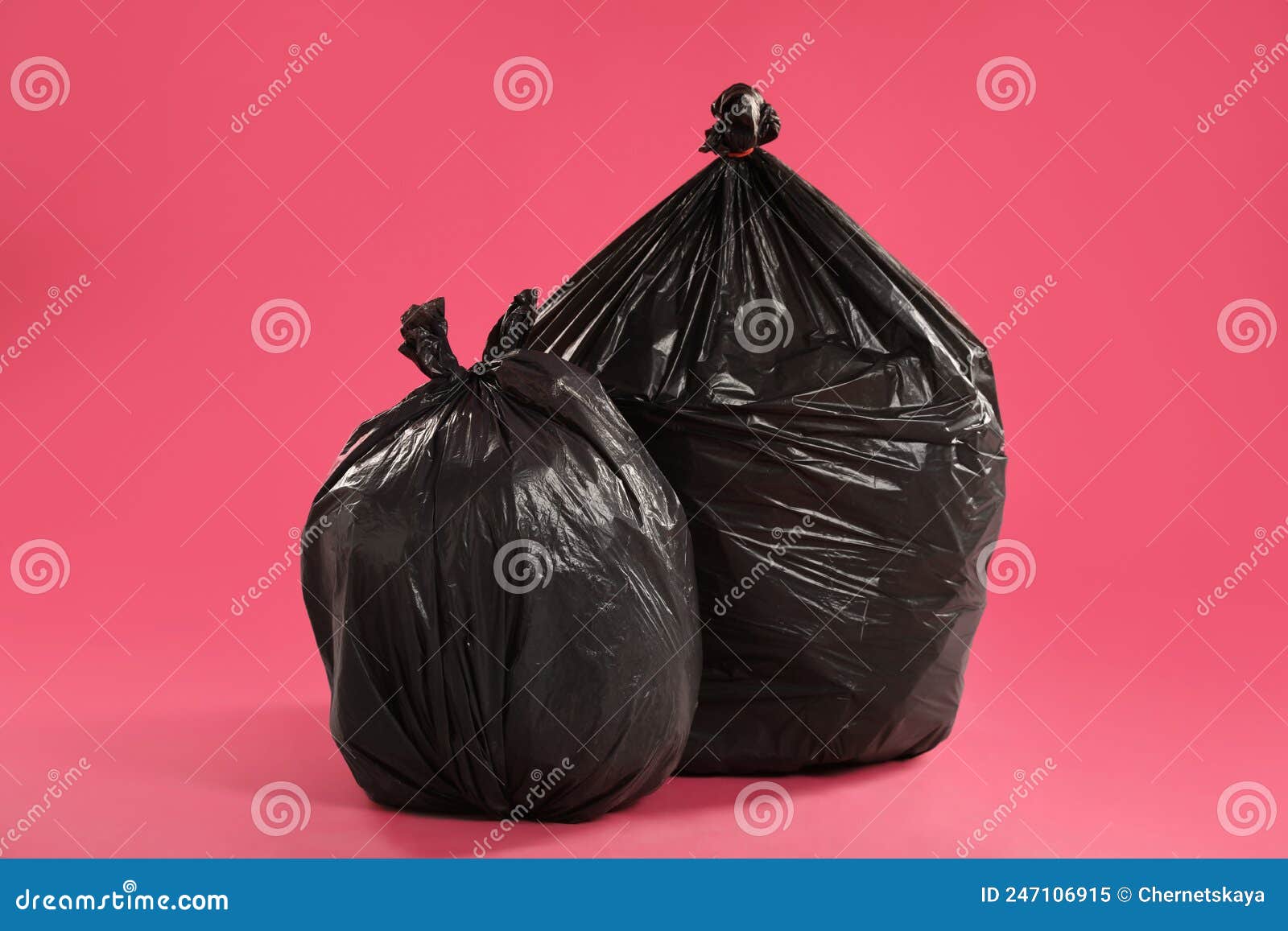 Trash Bags Full Garbage Pink Background Stock Photo by ©NewAfrica 567530188