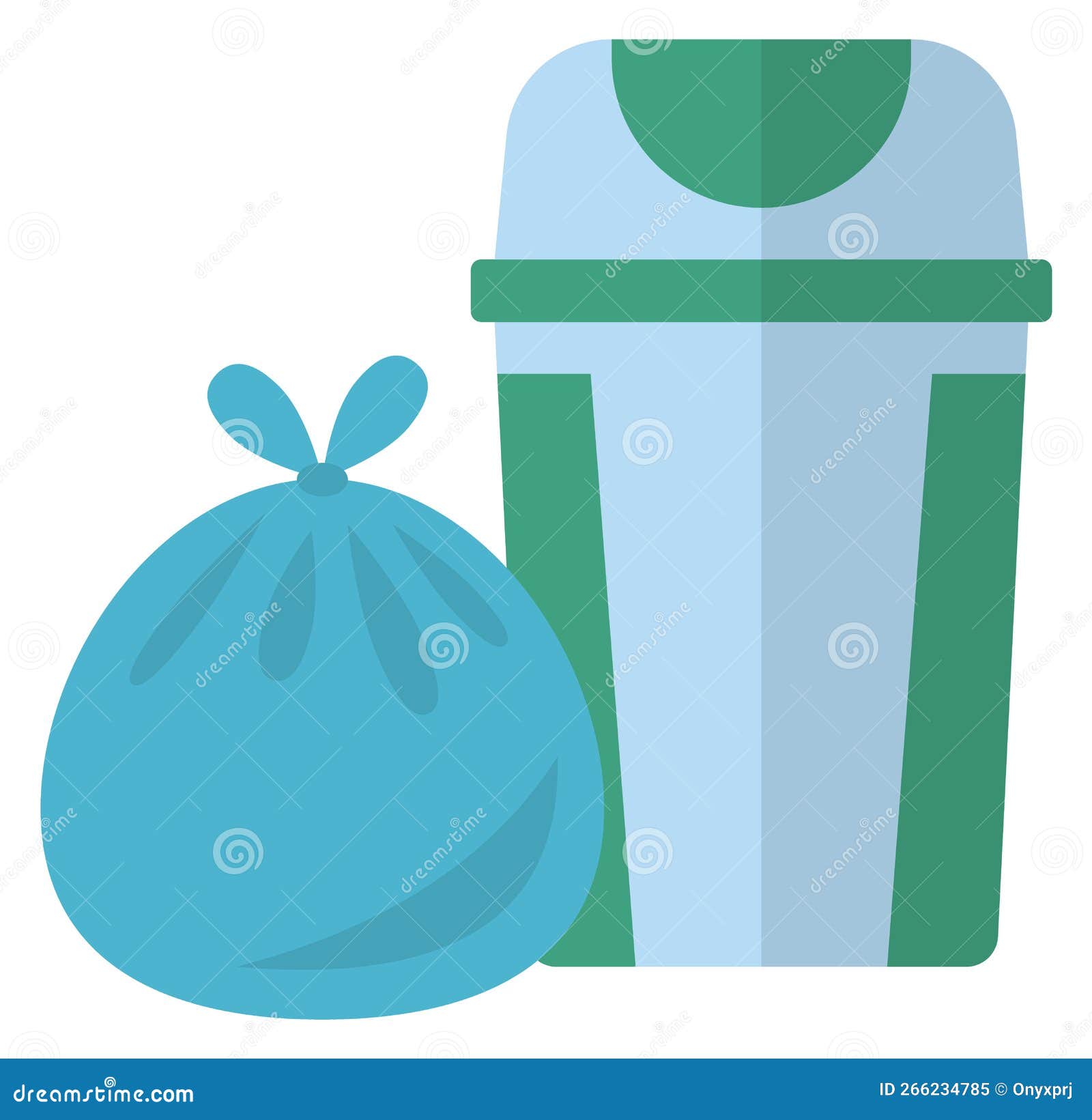 Trash Bin and Bag. Garbage Icon Stock Vector Illustration of rubbish