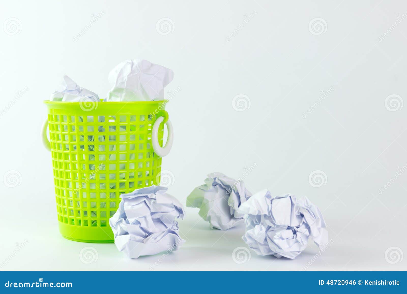 Trash Bin And Crumpled Paper Balls Stock Photo Image of balls, discard 48720946