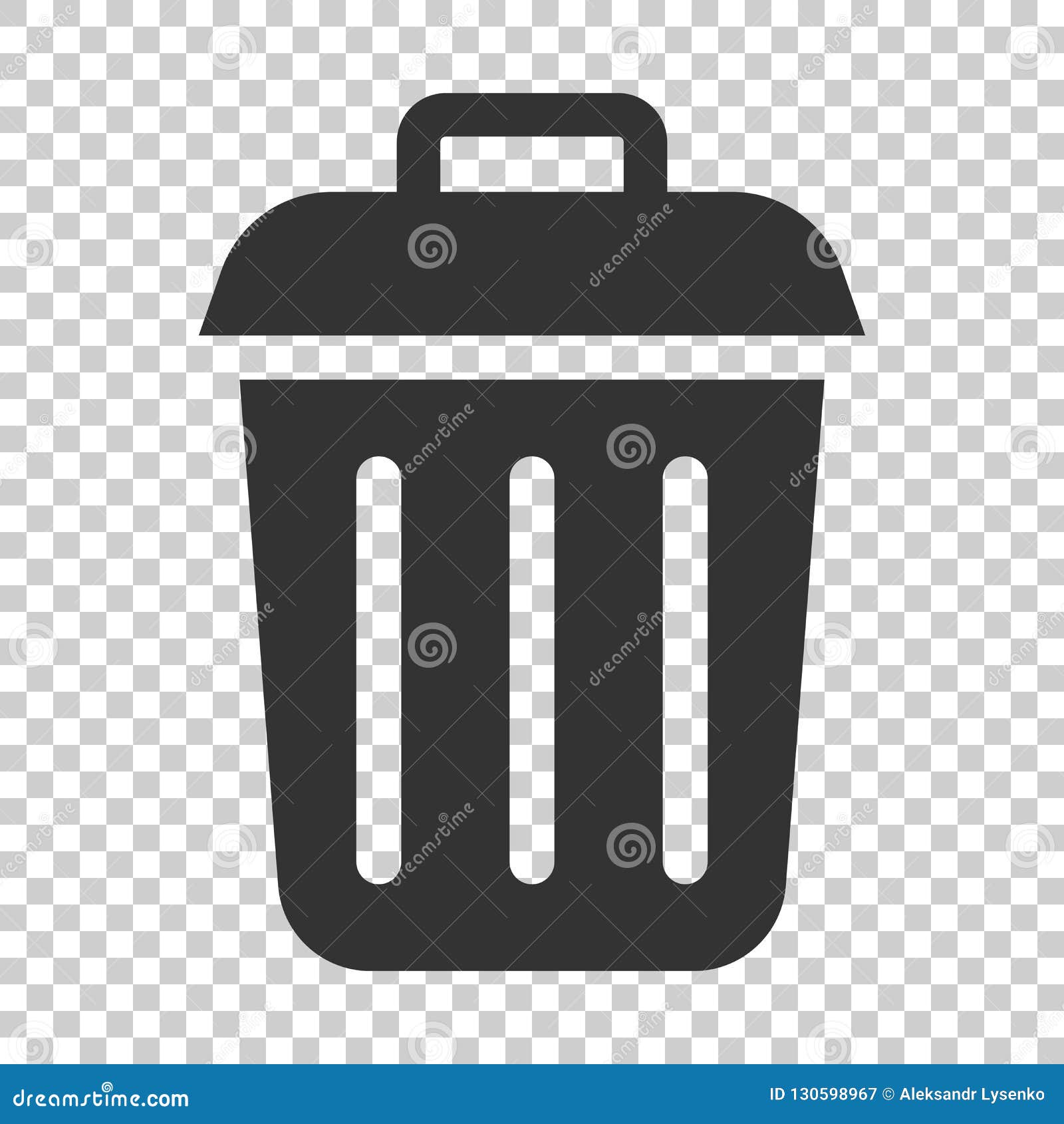 Trash Bin Garbage Icon in Flat Style. Trash Bucket Vector Illustration ...