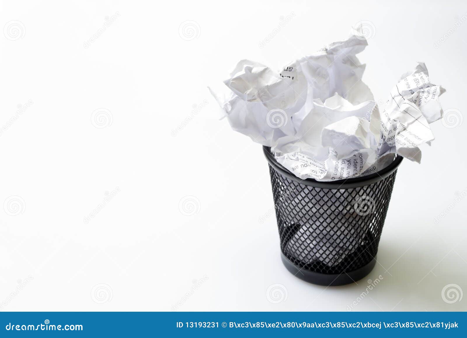 Trash Bin with Papers Garbage Stock Image Image of litter, junk 13193231
