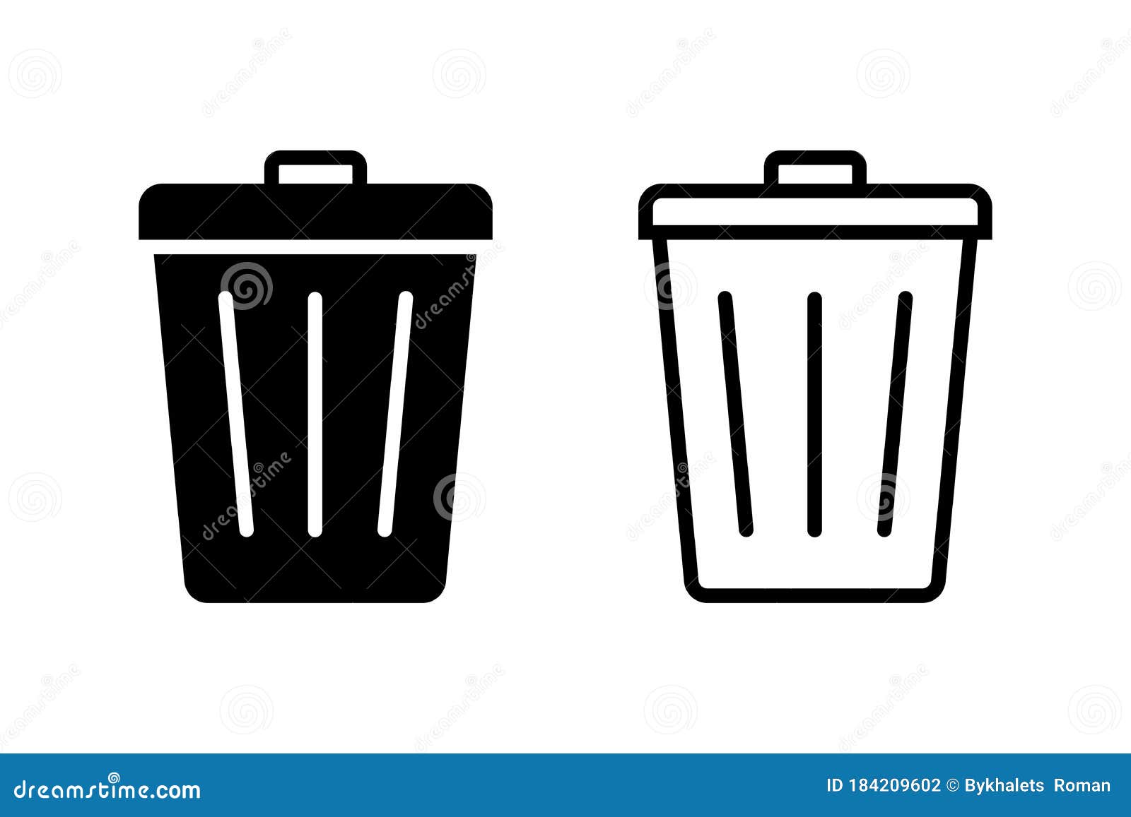 Trash Bin Vector Isolated Icons Black Vector Trash Dusbin Sign Icon Isolated Elements Stock Vector Illustration Of Isolated Pictogram