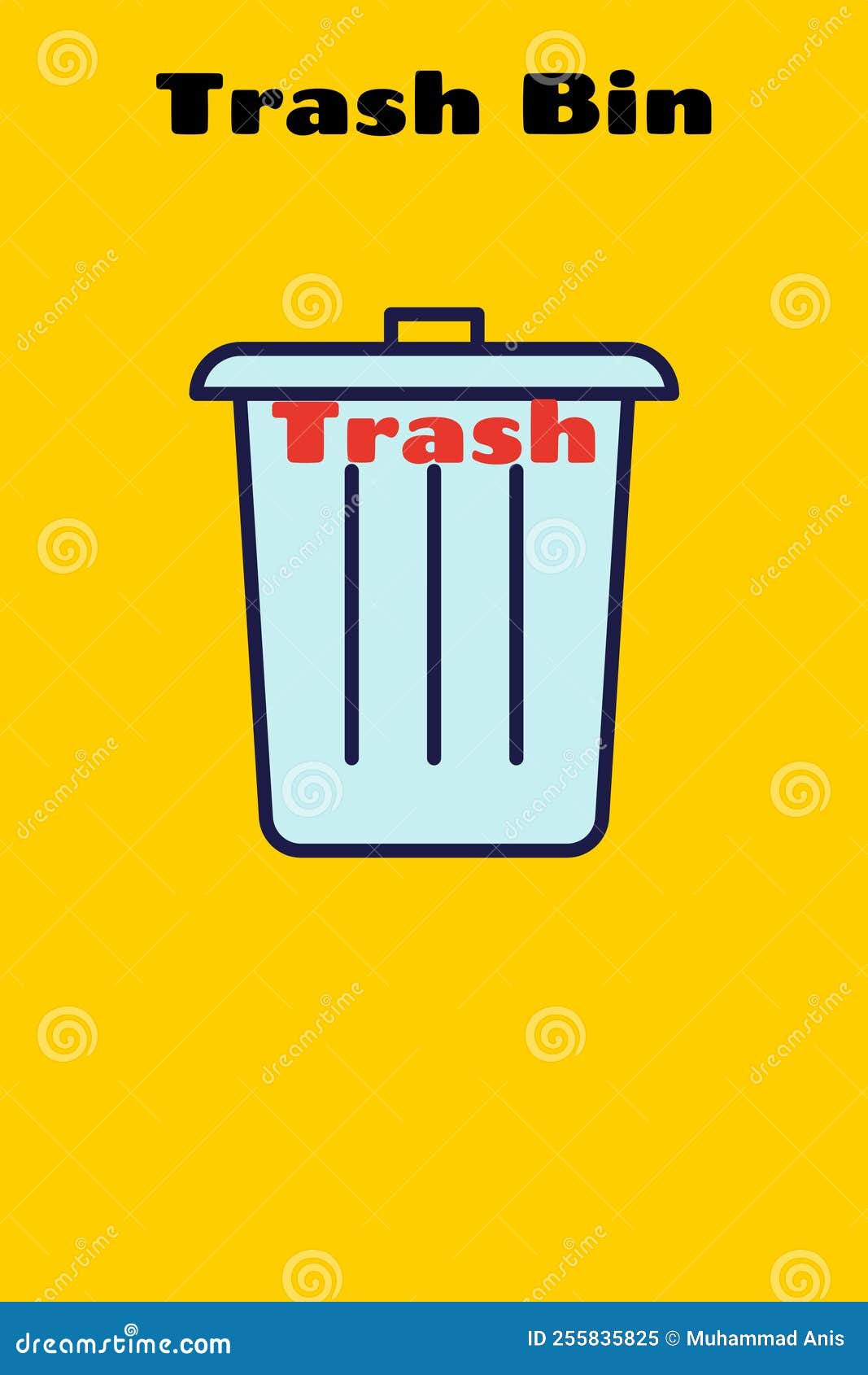 trash bin on the yellow background with its lid closed. trash icon for junks