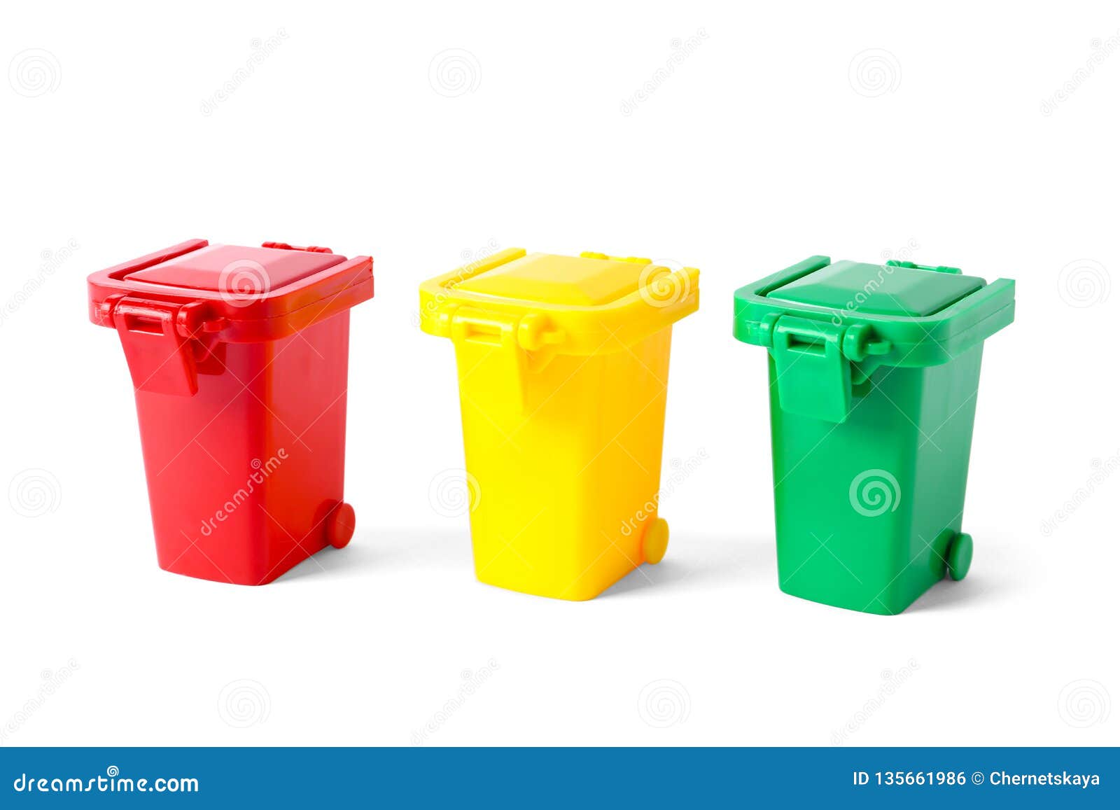 Trash Bins Isolated on White. Waste Recycling Stock Photo Image of protection, background